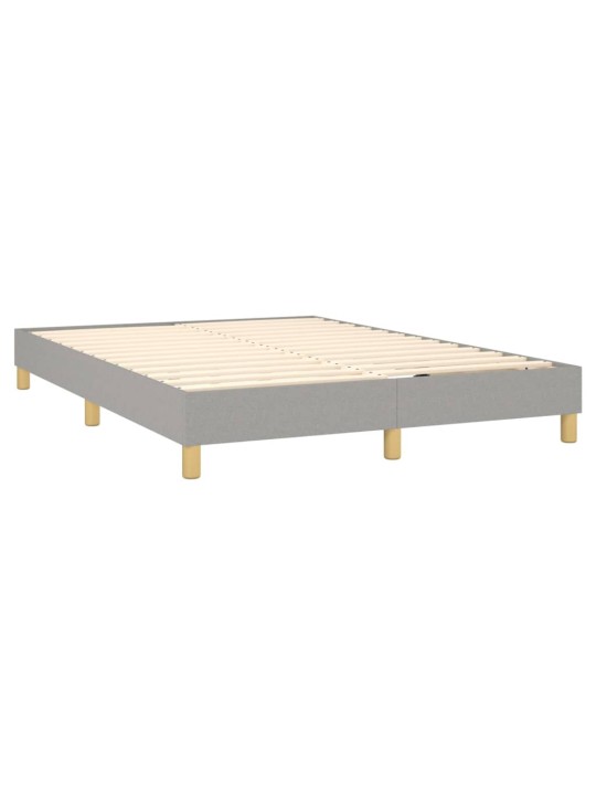 Box spring postel s matrací a LED světle šedá 140x190 cm textil