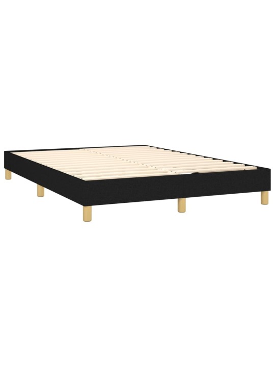 Box spring postel s matrací a LED černá 140x200 cm textil