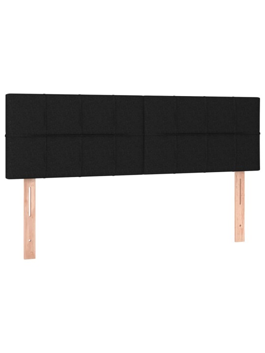 Box spring postel s matrací a LED černá 140x200 cm textil