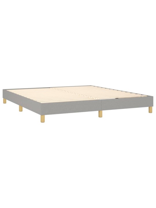 Box spring postel s matrací a LED světle šedá 160x200 cm textil