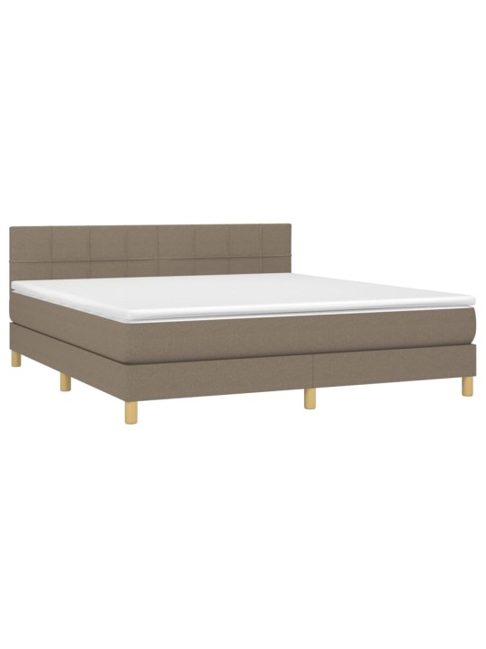 Box spring postel s matrací a led taupe 160x200 cm textil