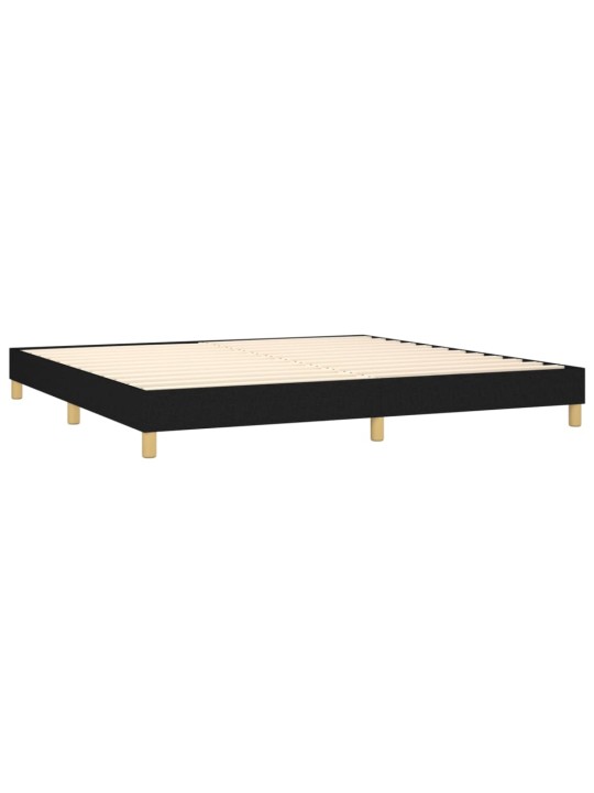 Box spring postel s matrací a LED černá 200x200 cm textil