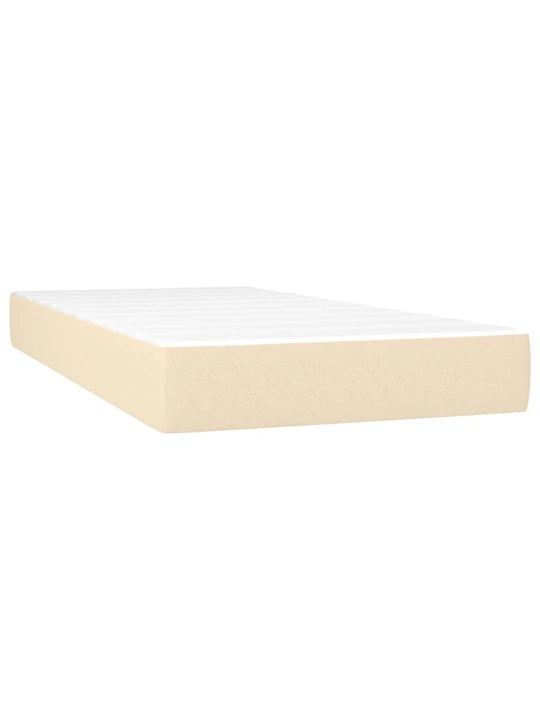 Box spring postel s matrací a LED krémová 80 x 200 cm textil