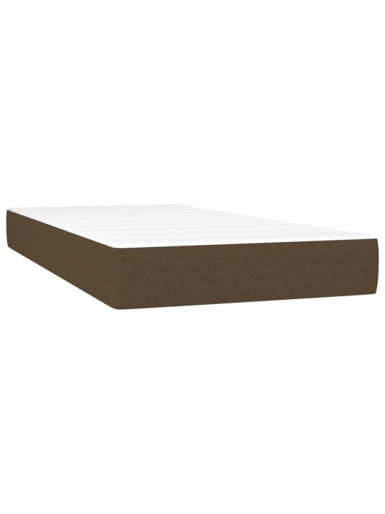 Box spring postel s matrací a LED tmavě hnědá 100x200 cm textil