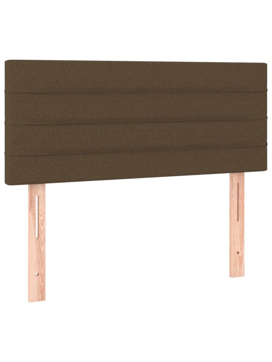 Box spring postel s matrací a LED tmavě hnědá 100x200 cm textil