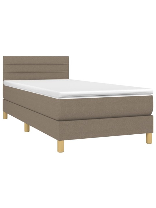 Box spring postel s matrací a LED taupe 100x200 cm textil