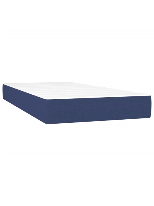 Box spring postel s matrací a LED modrá 100x200 cm textil