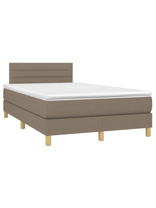 Box spring postel s matrací a LED taupe 120 x 200 cm textil