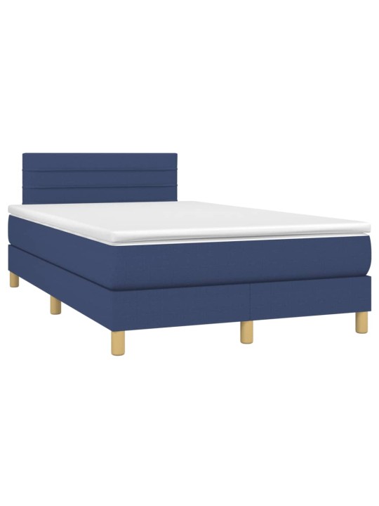 Box spring postel s matrací a LED modrá 120 x 200 cm textil
