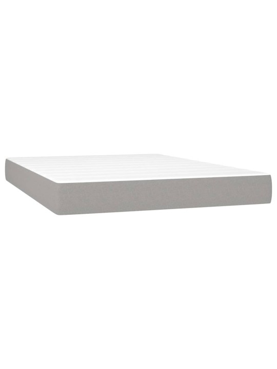Box spring postel s matrací a LED světle šedá 140x190 cm textil