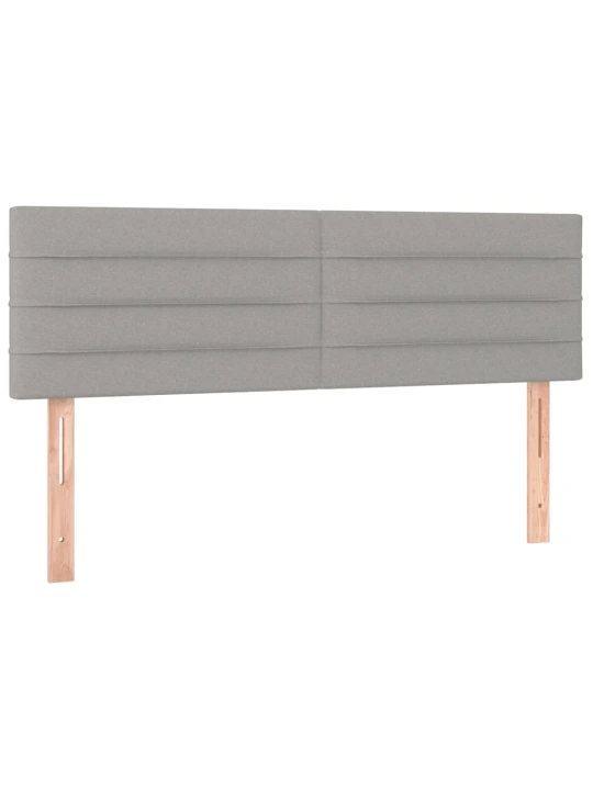 Box spring postel s matrací a LED světle šedá 140x190 cm textil