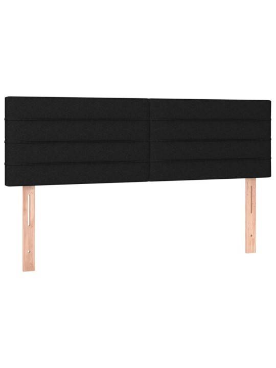 Box spring postel s matrací a LED černá 140x190 cm textil