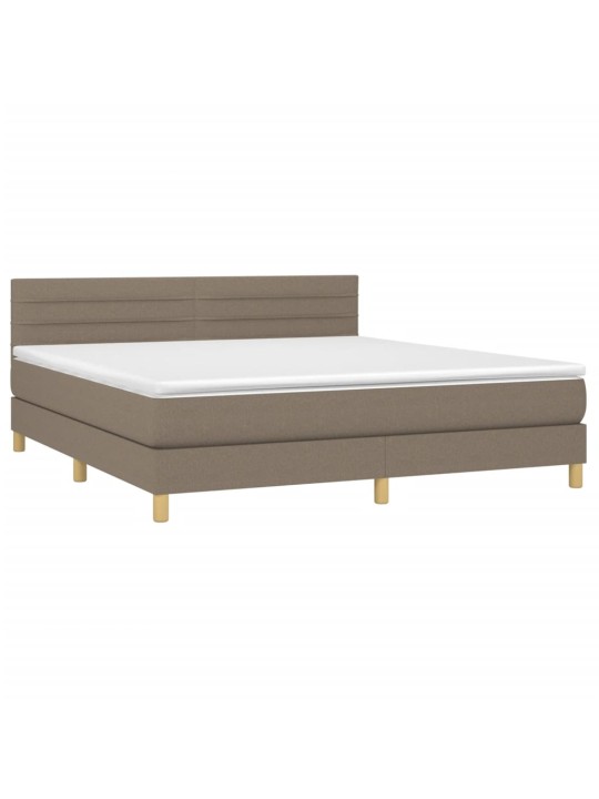 Box spring postel s matrací a led taupe 160x200 cm textil