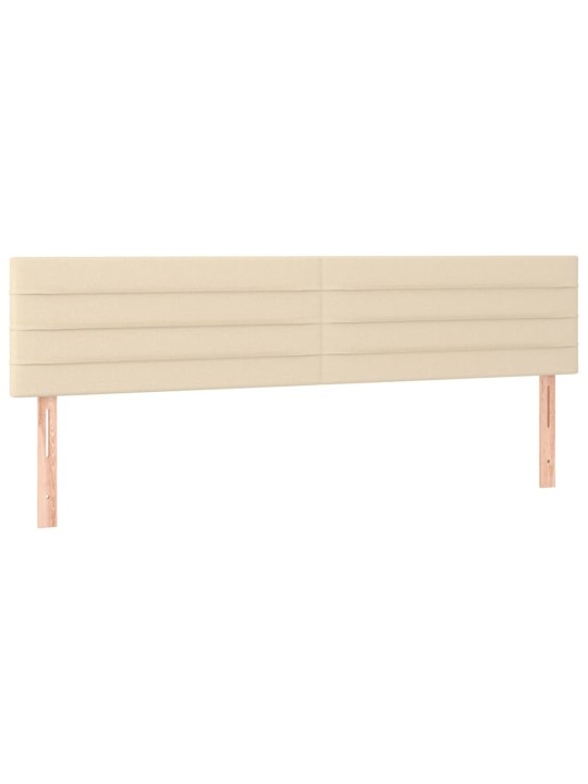 Box spring postel s matrací a LED krémová 160x200 cm textil