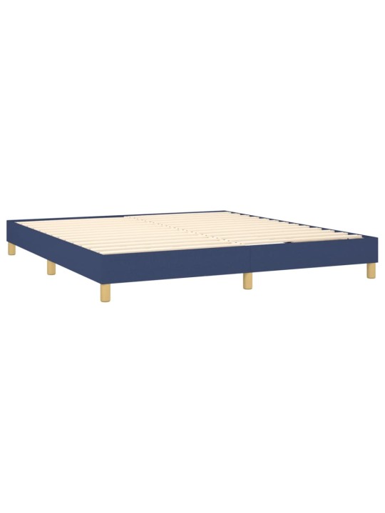 Box spring postel s matrací a LED modrá 160x200 cm textil