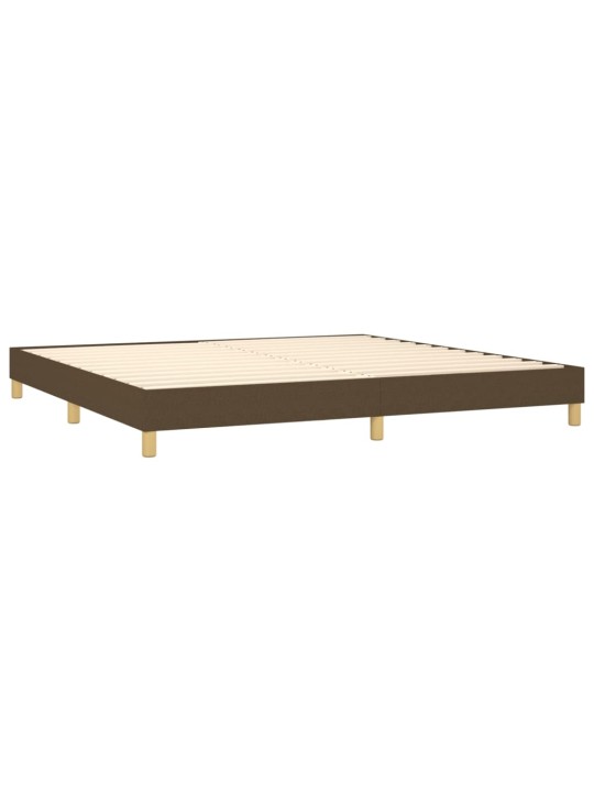 Box spring postel s matrací a LED tmavě hnědá 200x200 cm textil
