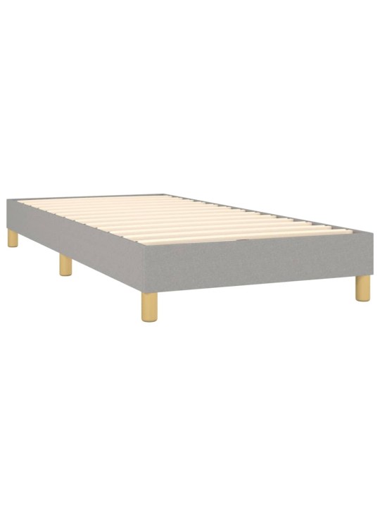 Box spring postel s matrací a LED světle šedá 100x200 cm textil