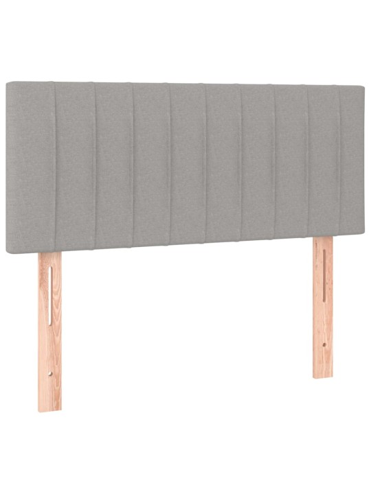 Box spring postel s matrací a LED světle šedá 100x200 cm textil