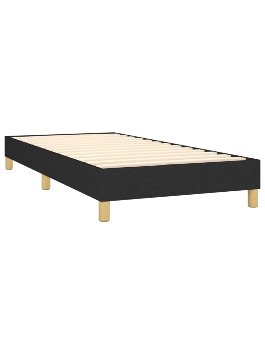 Box spring postel s matrací a LED černá 100x200 cm textil