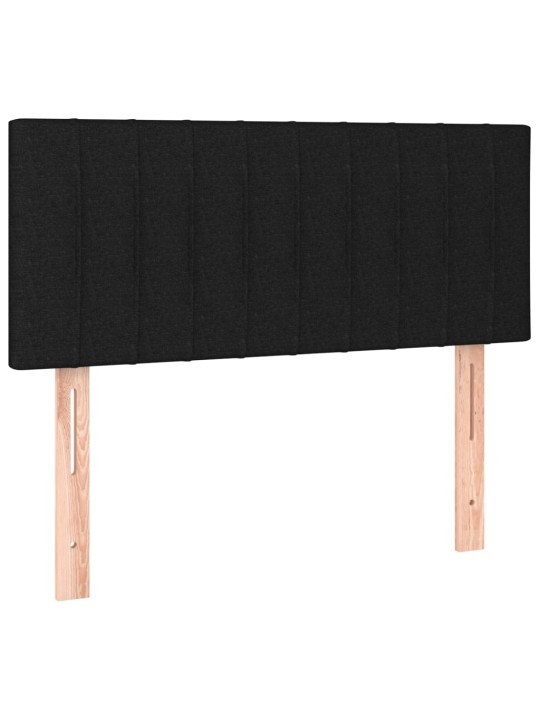 Box spring postel s matrací a LED černá 100x200 cm textil