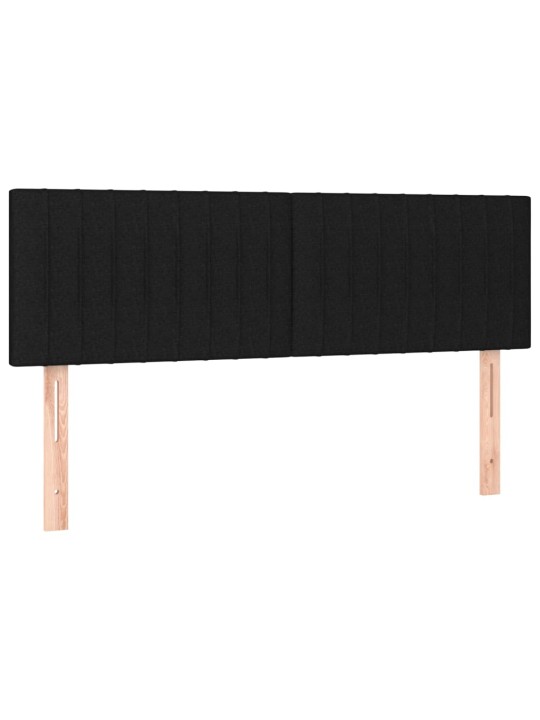 Box spring postel s matrací a LED černá 140x190 cm textil
