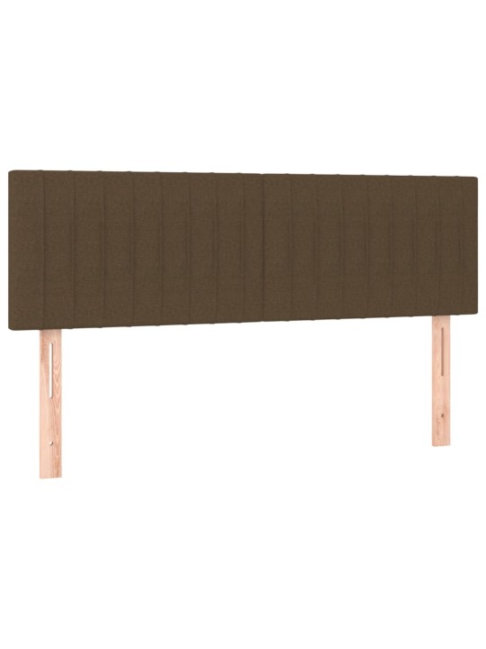 Box spring postel s matrací a LED tmavě hnědá 140x190 cm textil
