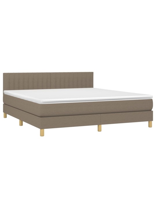 Box spring postel s matrací a LED taupe 180x200 cm textil