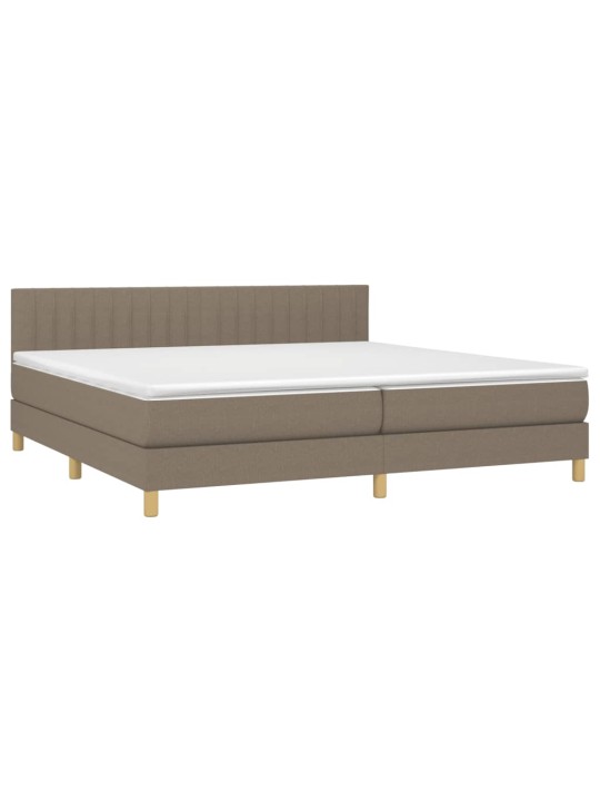 Box spring postel s matrací a LED taupe 200x200 cm textil