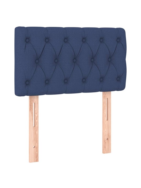 Box spring postel s matrací a led modrá 80 x 200 cm textil
