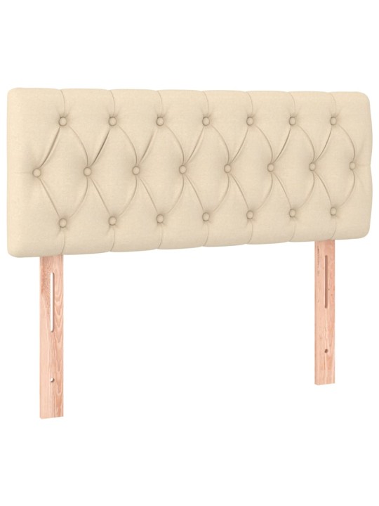 Box spring postel s matrací a LED krémová 90x190 cm textil