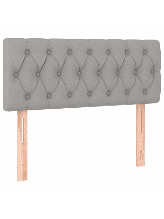 Box spring postel s matrací a LED světle šedá 90x200 cm textil