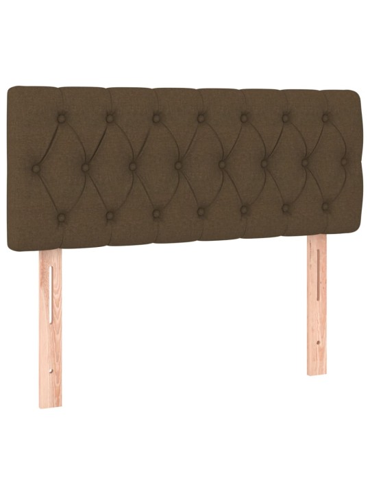 Box spring postel s matrací a LED tmavě hnědá 100x200 cm textil