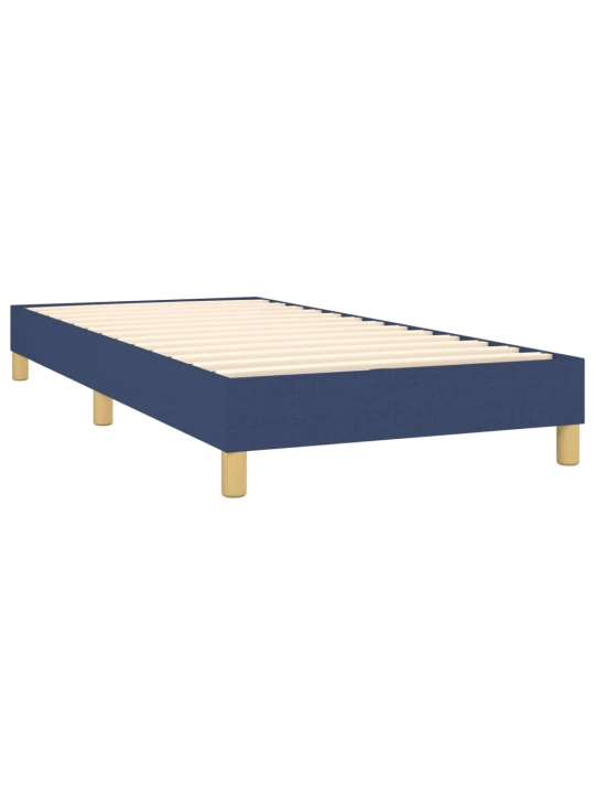 Box spring postel s matrací a LED modrá 100x200 cm textil