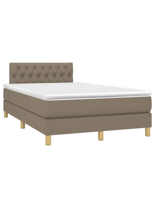 Box spring postel s matrací a led taupe 120 x 200 cm textil