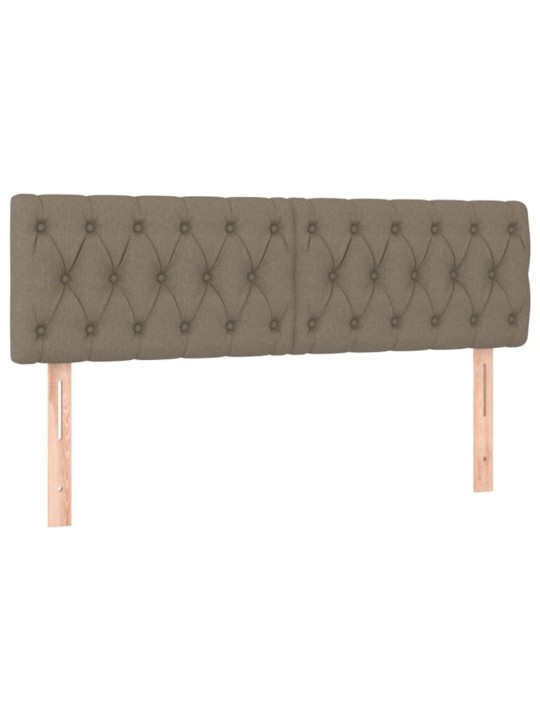 Box spring postel s matrací a led taupe 140x190 cm textil