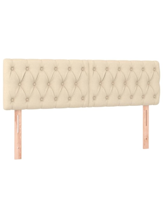 Box spring postel s matrací a LED krémová 140x190 cm textil