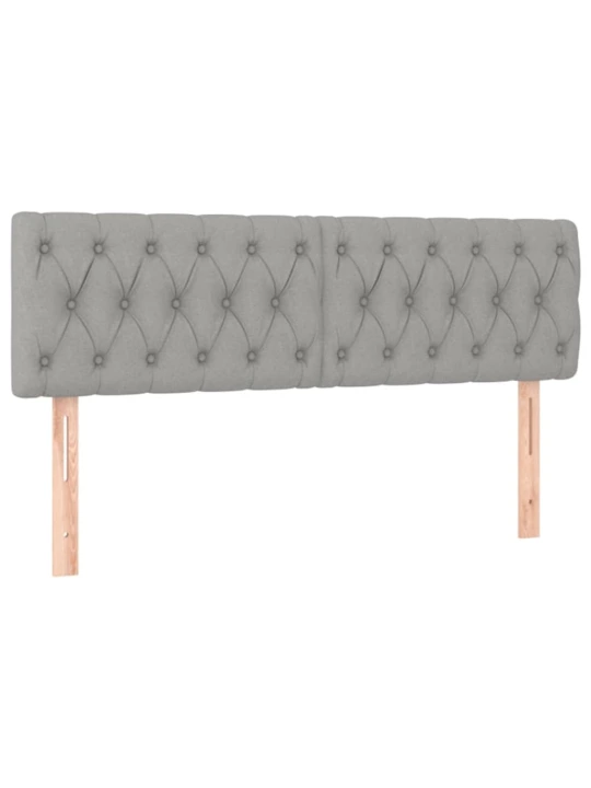 Box spring postel s matrací a LED světle šedá 140x200 cm textil
