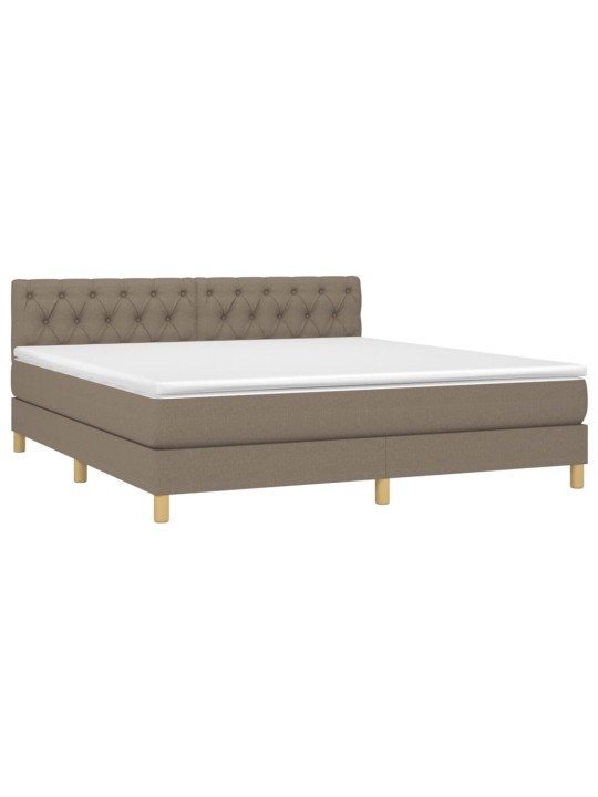 Box spring postel s matrací a led taupe 160x200 cm textil