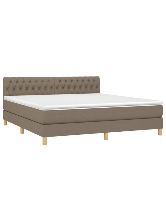 Box spring postel s matrací a LED taupe 180x200 cm textil