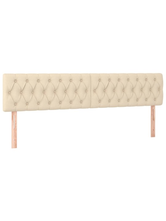 Box spring postel s matrací a led krémová 180x200 cm textil
