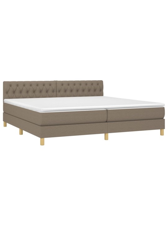 Box spring postel s matrací a LED taupe 200x200 cm textil