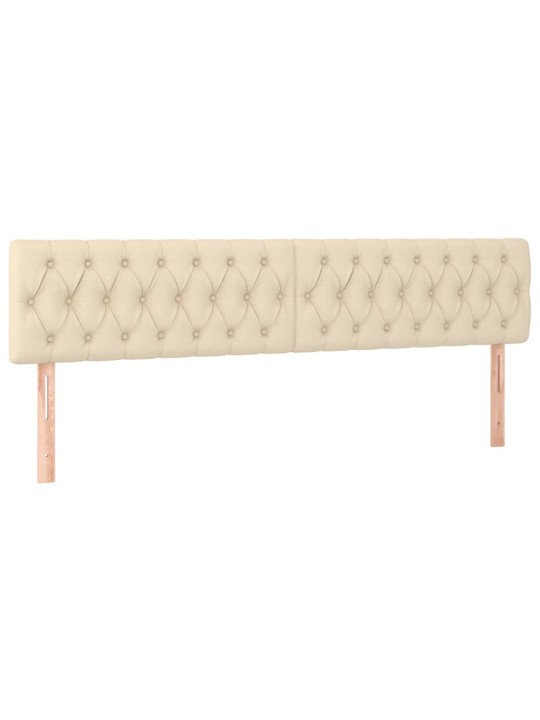 Box spring postel s matrací a LED krémová 200x200 cm textil