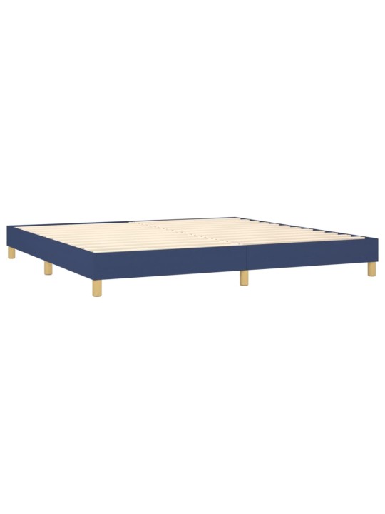 Box spring postel s matrací a LED modrá 200x200 cm textil