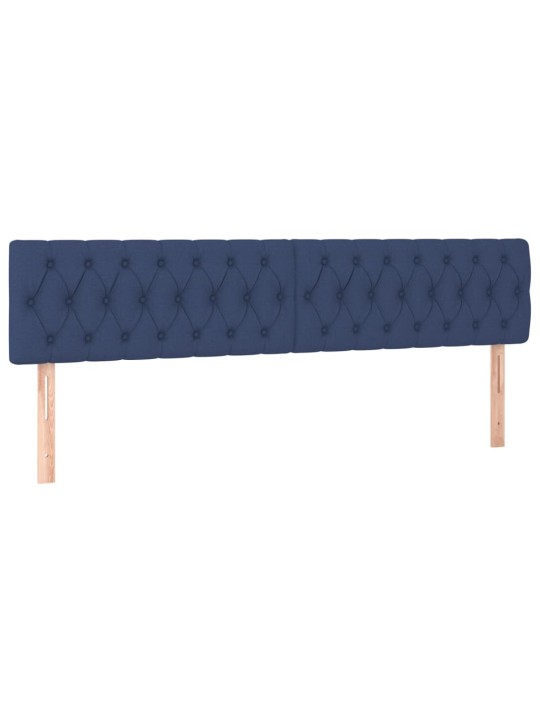 Box spring postel s matrací a LED modrá 200x200 cm textil