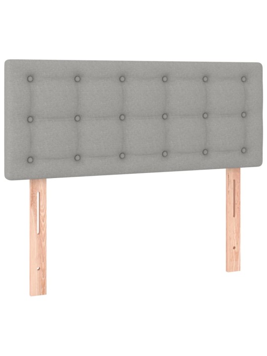 Box spring postel s matrací a LED světle šedá 100x200 cm textil