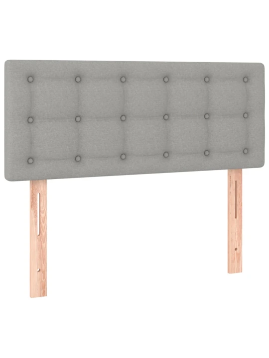Box spring postel s matrací a LED světle šedá 100x200 cm textil