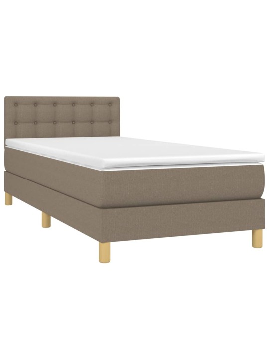 Box spring postel s matrací a LED taupe 100x200 cm textil