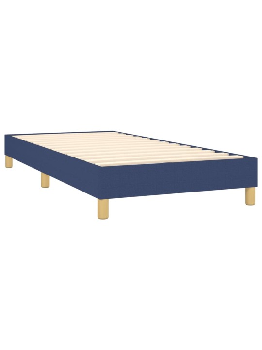 Box spring postel s matrací a LED modrá 100x200 cm textil