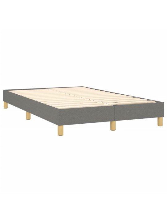 Box spring postel s matrací a LED tmavě šedá 120x200 cm textil