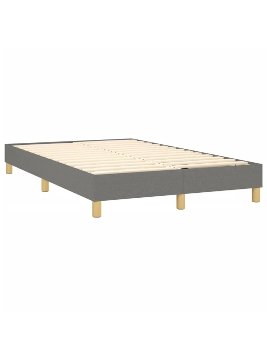 Box spring postel s matrací a LED tmavě šedá 120x200 cm textil